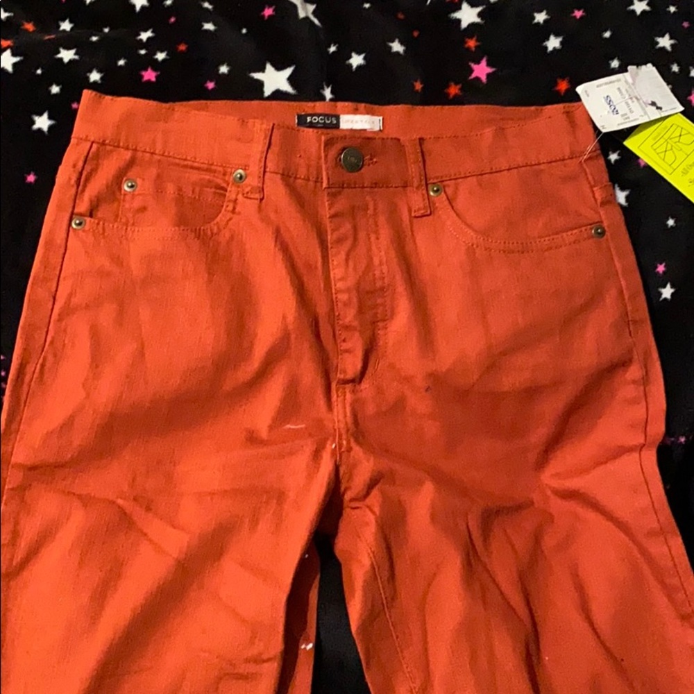 Flare jeans - dark orange! Size 8